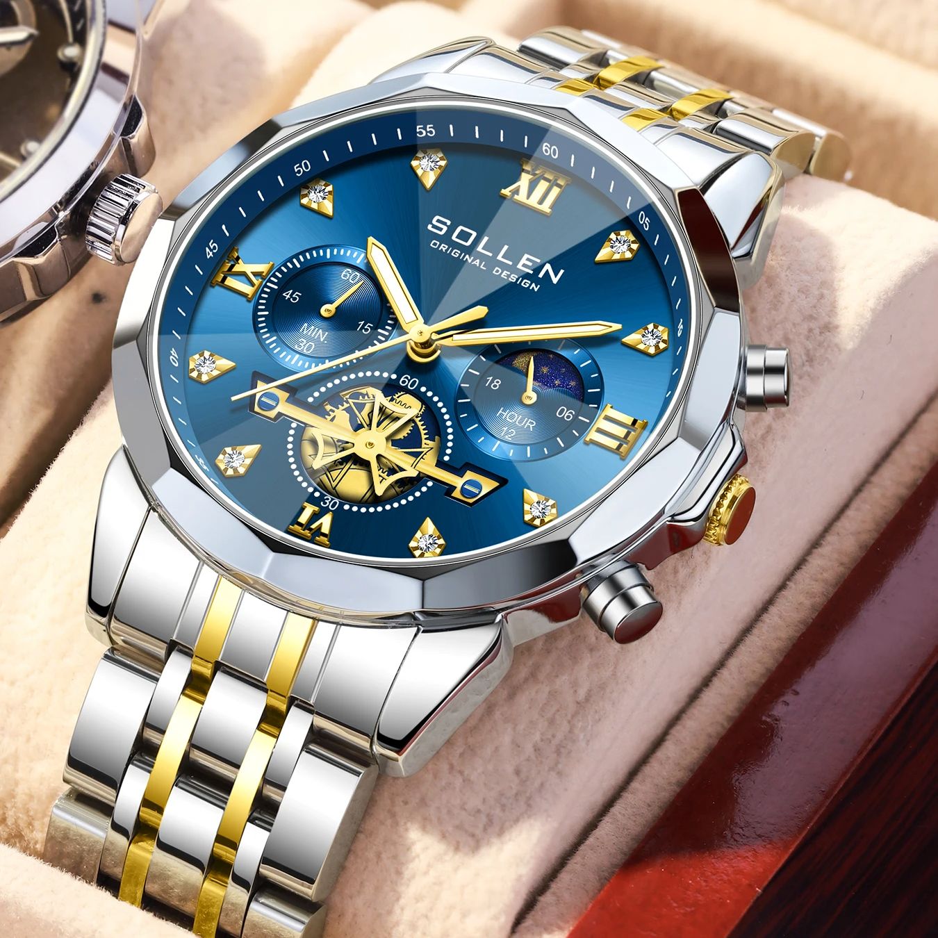 Dress Watch Ultra Thin - Montre chronographe Phase de lune pour