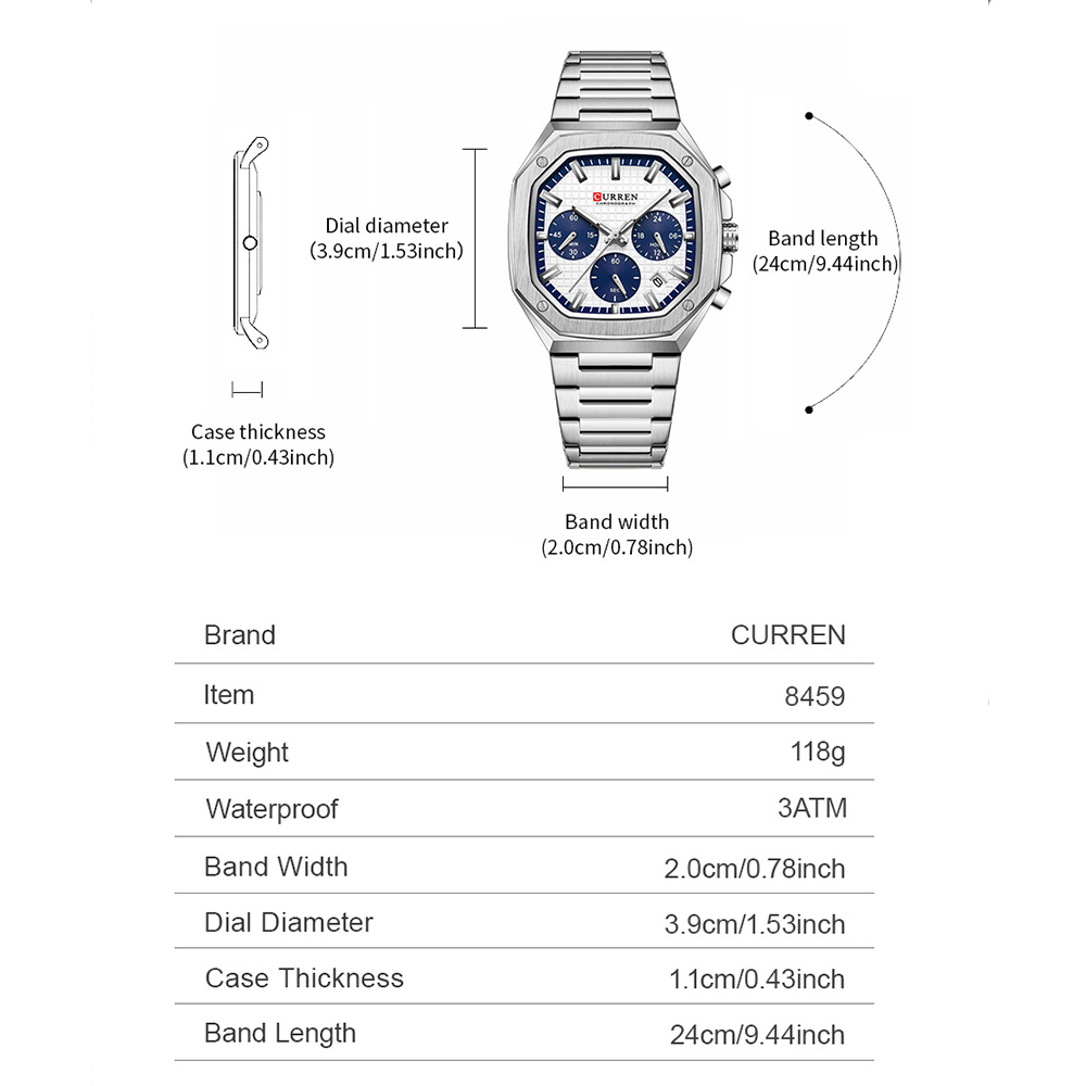 CURREN montre chronographe car - Luxury Watch With Bracelet avis et prix